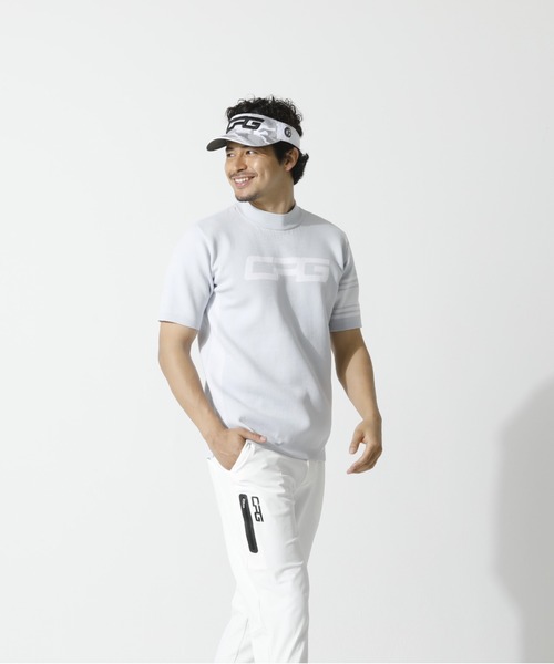 CPGGOLF 新品未使用　超美品　ロゴジャガードモックプルオーバーMENS CPG GOLF（シーピージーゴルフ）の「Logo jacquard mock