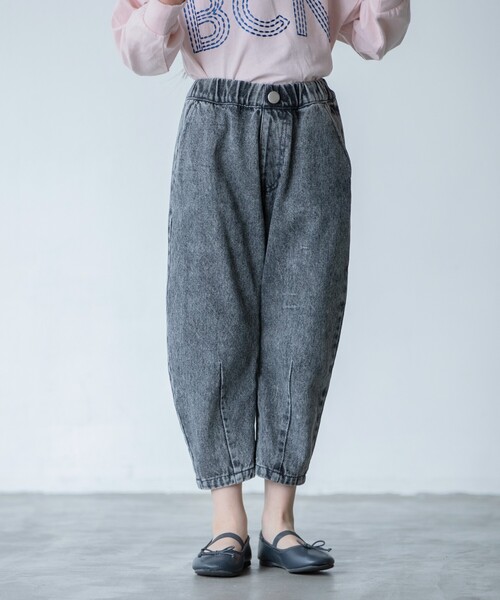 THE SHOP TK （ザ ショップ ティーケー ）の「◆【110-140/ストレッチ素材】デニムカーブパンツ（デニムパンツ・キッズ・グレー系その他/ベージュ/ネイビー・11/12/13/14）」の2枚目の写真