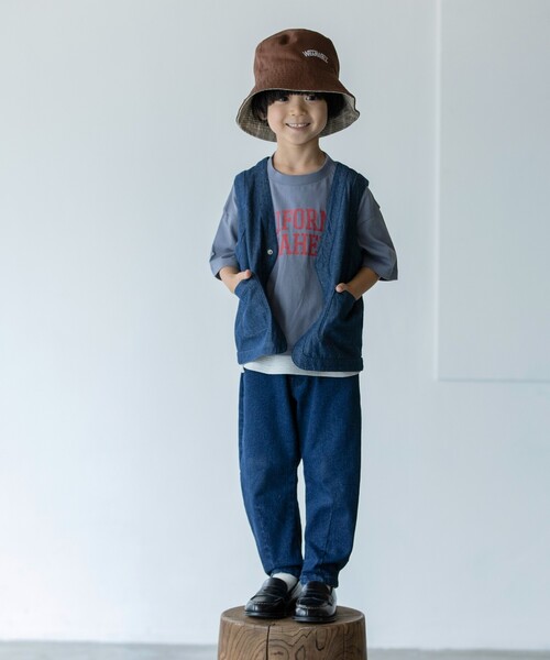 THE SHOP TK （ザ ショップ ティーケー ）の「◆【110-140/ストレッチ素材】デニムカーブパンツ（デニムパンツ・キッズ・グレー系その他/ベージュ/ネイビー・11/12/13/14）」の5枚目の写真