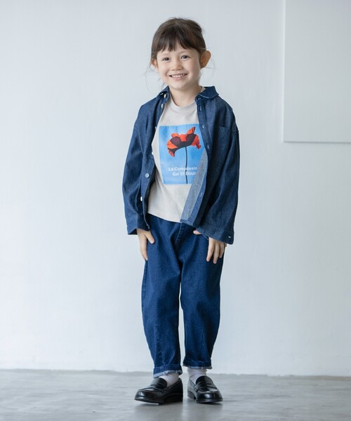 THE SHOP TK （ザ ショップ ティーケー ）の「◆【110-140/ストレッチ素材】デニムカーブパンツ（デニムパンツ・キッズ・グレー系その他/ベージュ/ネイビー・11/12/13/14）」の6枚目の写真