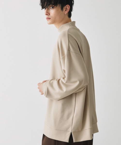 Anchor Smith(アンカー スミス)の「ハイポンチ モックハイネック ビッグシルエットドレープ長袖カットソー(Tシャツ/カットソー・メンズ・チャコール/ライトグレー/グリーン系/バーガンディー/ホワイト/ブラック/ベージュ/グレー/ダークグリーン/ライトブルー/ダークパープル/スモークピンク・L/M)」の19枚目の写真