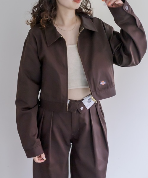 mystic（ミスティック）の「Dickies×mystic ショートジャケット（その他アウター・レディース・ベージュ/ブラウン・FREE）」の4枚目の写真