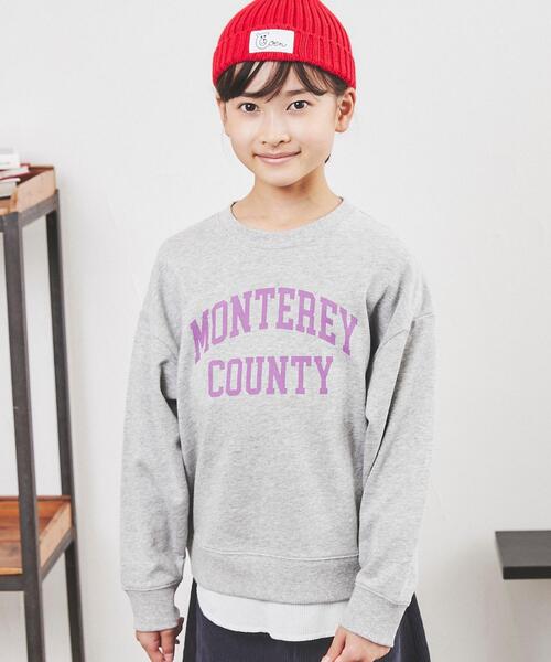coen(コーエン)の「ミニ裏毛フェイクレイヤードカレッジスウェット(スウェット・キッズ・グレー/ブラック・110/120/140/130/150/100)」の2枚目の写真