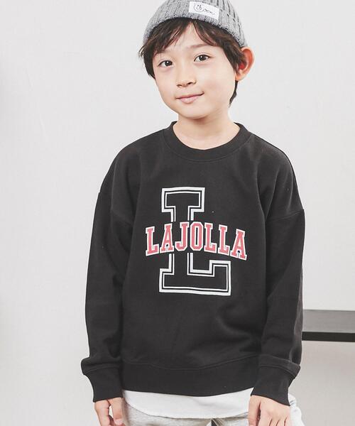 coen(コーエン)の「ミニ裏毛フェイクレイヤードカレッジスウェット(スウェット・キッズ・グレー/ブラック・110/120/140/130/150/100)」の1枚目の写真