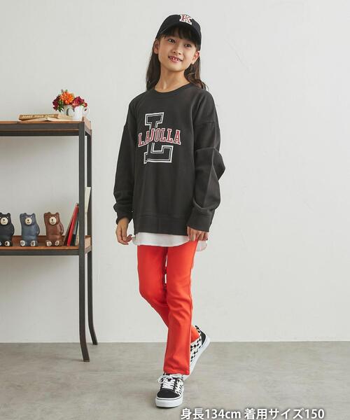 coen(コーエン)の「ミニ裏毛フェイクレイヤードカレッジスウェット(スウェット・キッズ・グレー/ブラック・110/120/140/130/150/100)」の4枚目の写真