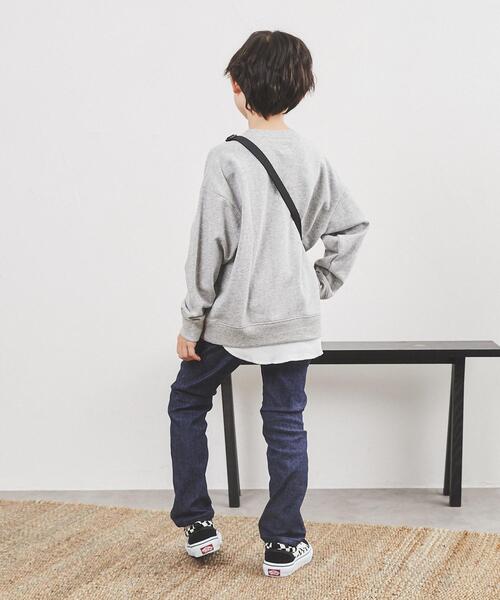 coen(コーエン)の「ミニ裏毛フェイクレイヤードカレッジスウェット(スウェット・キッズ・グレー/ブラック・110/120/140/130/150/100)」の6枚目の写真