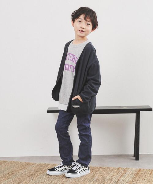 coen(コーエン)の「ミニ裏毛フェイクレイヤードカレッジスウェット(スウェット・キッズ・グレー/ブラック・110/120/140/130/150/100)」の7枚目の写真