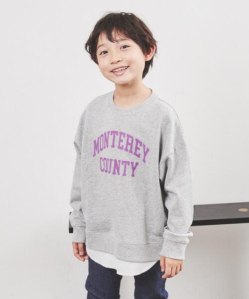coen(コーエン)の「ミニ裏毛フェイクレイヤードカレッジスウェット(スウェット・キッズ・グレー/ブラック・110/120/140/130/150/100)」の12枚目の写真