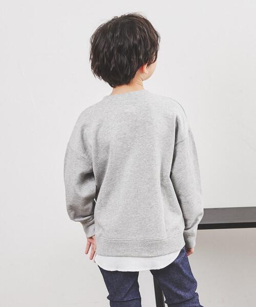 coen(コーエン)の「ミニ裏毛フェイクレイヤードカレッジスウェット(スウェット・キッズ・グレー/ブラック・110/120/140/130/150/100)」の13枚目の写真