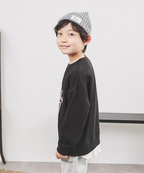 coen(コーエン)の「ミニ裏毛フェイクレイヤードカレッジスウェット(スウェット・キッズ・グレー/ブラック・110/120/140/130/150/100)」の15枚目の写真