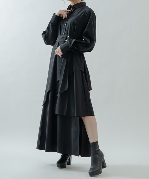 qumerry.（キュメリ）の「アシンメトリーシャツワンピース