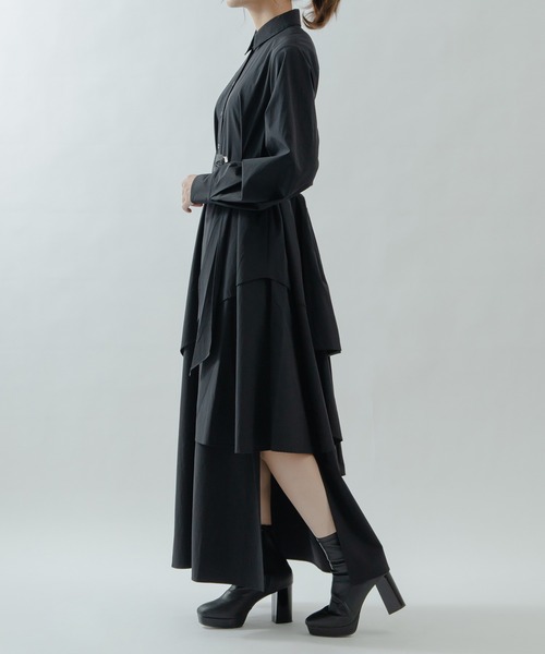 qumerry.（キュメリ）の「アシンメトリーシャツワンピース（シャツ