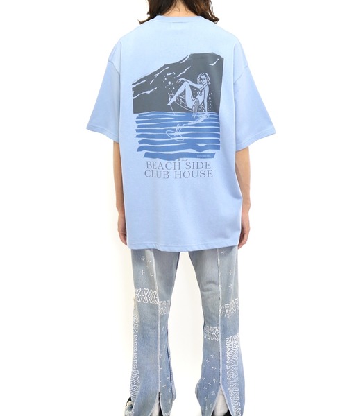 elephant TRIBAL fabrics（エレファントトライバルファブリックス）の「elephant TRIBAL fabrics Fiction Fat T-SH（Tシャツ/カットソー・メンズ・ホワイト/ブラック/サックスブルー・SMALL/MEDIUM）」の8枚目の写真