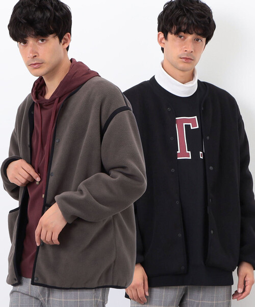 COMME CA COMMUNE(コムサコミューン)の「【ウォッシャブル】リバーシブル フリース カーディガン(カーディガン/ボレロ・メンズ・グレイッシュベージュ/グリーン・FREE)」の1枚目の写真
