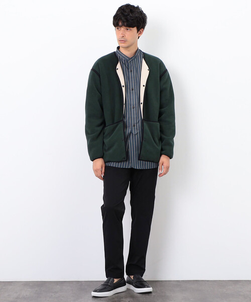 COMME CA COMMUNE(コムサコミューン)の「【ウォッシャブル】リバーシブル フリース カーディガン(カーディガン/ボレロ・メンズ・グレイッシュベージュ/グリーン・FREE)」の3枚目の写真