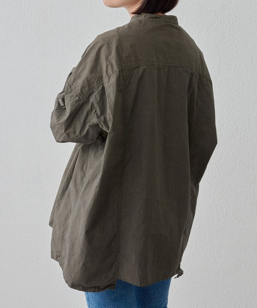 BEARDSLEY（ビアズリー）の「ビッグシャツ：綿100% フロントと脇・袖部分に違うシャツを組み合わせ1つに（シャツ/ブラウス・レディース・カーキ/ホワイト・FREE）」の12枚目の写真
