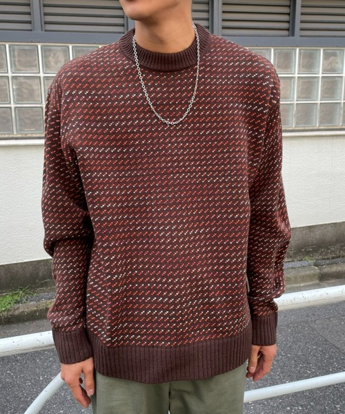 CIAOPANIC(チャオパニック)の「バーズアイプルオーバー(ニット/セーター・メンズ・ブラウン/ネイビー/ブラック・MEDIUM/LARGE)」の5枚目の写真