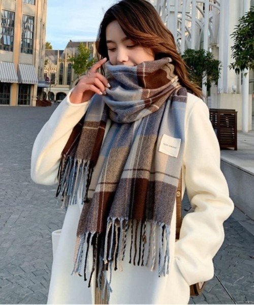yuue' ( wear )（ユーイ）の「チェック柄大判マフラー（マフラー