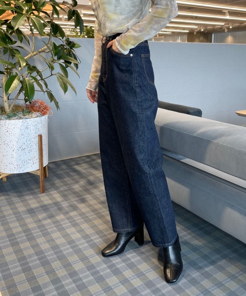 LOWRYS FARM（ローリーズファーム）の「ＣＯＮＥ／カーブデニムパンツ　163109（デニムパンツ・レディース・ブルー/ネイビー・SMALL/MEDIUM/LARGE）」の9枚目の写真