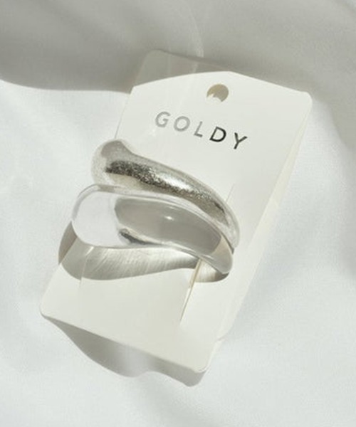 GOLDY(ゴールディ)の「【GOLDY】ニュアンス ライン クリア × メタル ヘアカフ / 6221242 ※(ヘアゴム・レディース・ゴールド系その他/シルバー系その他/シルバー/ゴールド・FREE)」の1枚目の写真