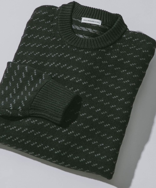 URBAN RESEARCH DOORS（アーバンリサーチドアーズ）の「『ユニセックス』バーズアイクルーネックニット（ニット/セーター・メンズ・ブルー系その他/ホワイト系その他/ブラウン系その他/ブラック系その他・SMALL/MEDIUM/LARGE）」の3枚目の写真