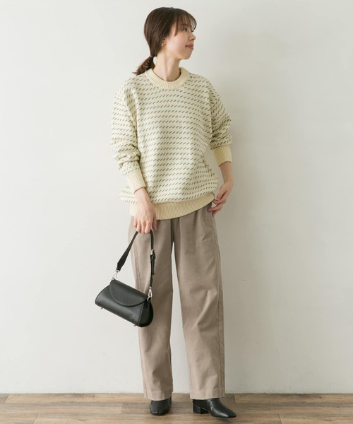 URBAN RESEARCH DOORS（アーバンリサーチドアーズ）の「『ユニセックス』バーズアイクルーネックニット（ニット/セーター・メンズ・ブルー系その他/ホワイト系その他/ブラウン系その他/ブラック系その他・SMALL/MEDIUM/LARGE）」の15枚目の写真