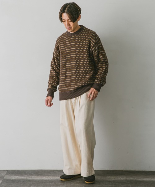 URBAN RESEARCH DOORS（アーバンリサーチドアーズ）の「『ユニセックス』バーズアイクルーネックニット（ニット/セーター・メンズ・ブルー系その他/ホワイト系その他/ブラウン系その他/ブラック系その他・SMALL/MEDIUM/LARGE）」の20枚目の写真