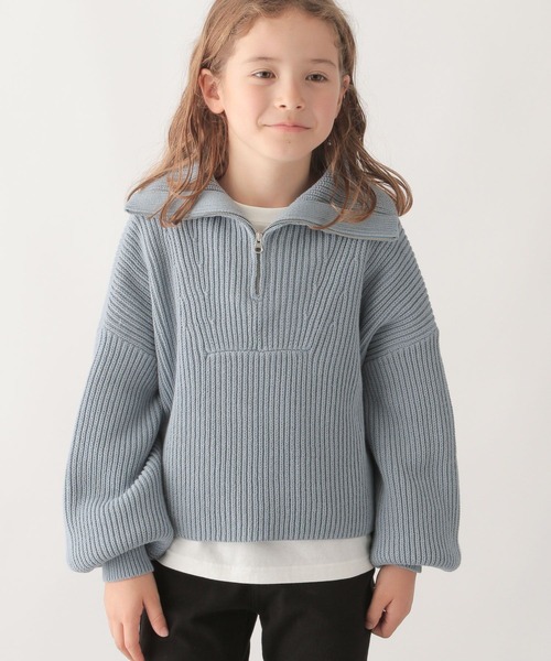 GLOBAL WORK(グローバルワーク)の「ハーフZIPニットプルオーバ/ 295087(ニット/セーター・キッズ・オフホワイト/スカイブルー・140cm/150cm/100cm/120cm/160cm/110cm/130cm)」の6枚目の写真