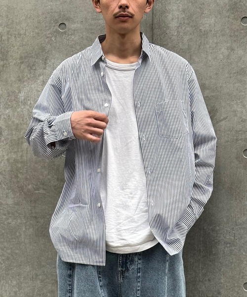 CIAOPANIC(チャオパニック)の「【ZOZO限定】ワイドシルエットシャツ(シャツ/ブラウス・メンズ・ネイビー/ブルー/ブラック/グレー/パープル・M/XL/XS/L/S)」の1枚目の写真