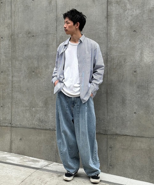 CIAOPANIC(チャオパニック)の「【ZOZO限定】ワイドシルエットシャツ(シャツ/ブラウス・メンズ・ネイビー/ブルー/ブラック/グレー/パープル・M/XL/XS/L/S)」の15枚目の写真