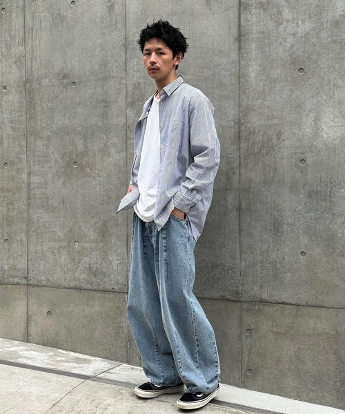 CIAOPANIC(チャオパニック)の「【ZOZO限定】ワイドシルエットシャツ(シャツ/ブラウス・メンズ・ネイビー/ブルー/ブラック/グレー/パープル・M/XL/XS/L/S)」の17枚目の写真