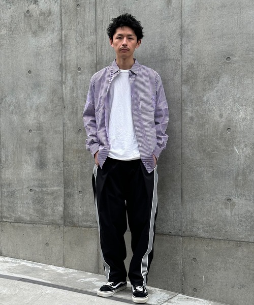 CIAOPANIC(チャオパニック)の「【ZOZO限定】ワイドシルエットシャツ(シャツ/ブラウス・メンズ・ネイビー/ブルー/ブラック/グレー/パープル・M/XL/XS/L/S)」の6枚目の写真