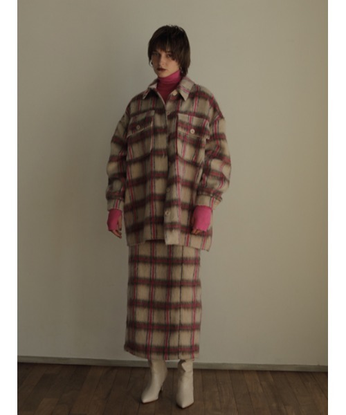 AMAIL（アマイル）の「Doggy check skirt（スカート・レディース・イエロー/ピンク・FREE）」の3枚目の写真