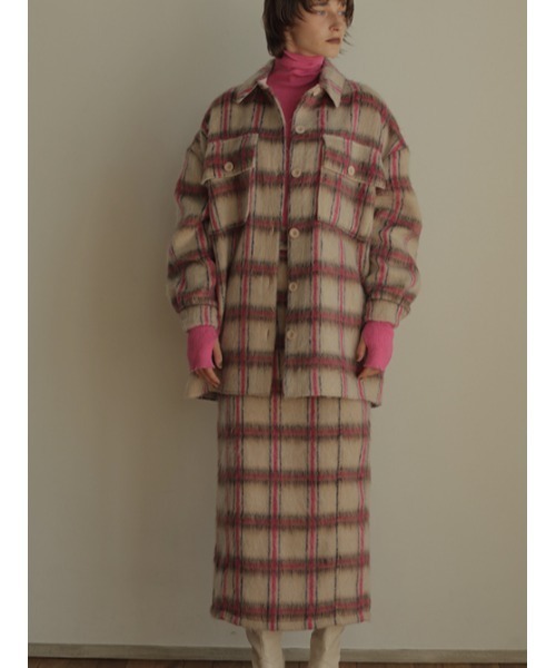 AMAIL（アマイル）の「Doggy check skirt（スカート・レディース・イエロー/ピンク・FREE）」の5枚目の写真