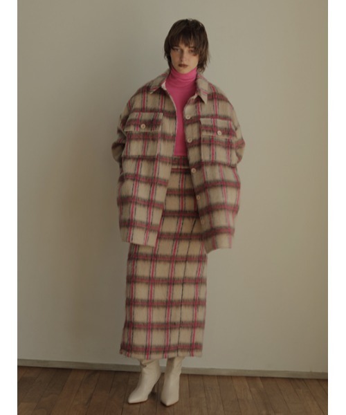 AMAIL（アマイル）の「Doggy check skirt（スカート・レディース・イエロー/ピンク・FREE）」の6枚目の写真