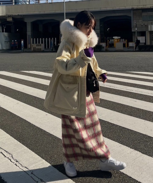 AMAIL（アマイル）の「Doggy check skirt（スカート・レディース・イエロー/ピンク・FREE）」の16枚目の写真
