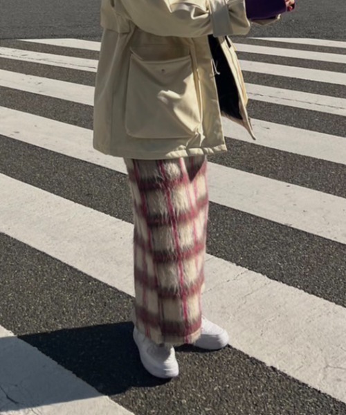 AMAIL（アマイル）の「Doggy check skirt（スカート・レディース・イエロー/ピンク・FREE）」の15枚目の写真