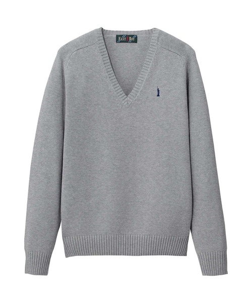 EASTBOY(イーストボーイ)の「セーター 綿 7G スクール ニット 中学生 高校生(ニット/セーター・キッズ・オフホワイト/ネイビー/ベージュ/ライトグレー/ブラック・7号/9号/11号)」の4枚目の写真