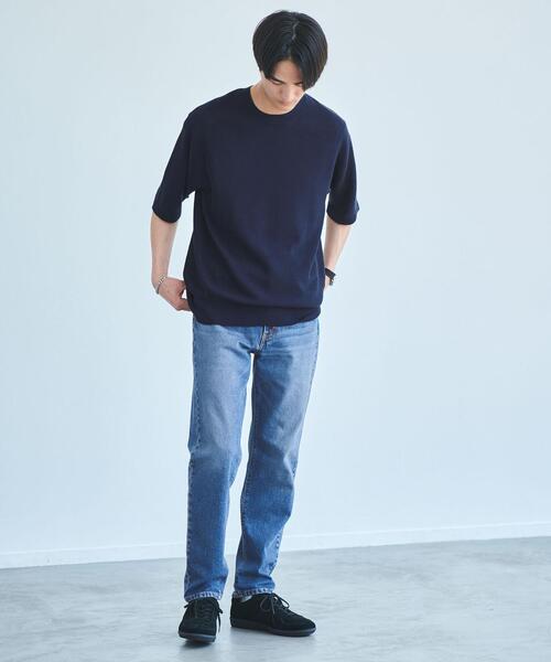 green label relaxing（グリーンレーベルリラクシング）の「シグネチャー デニム スリム テーパード（デニムパンツ・メンズ・ブラック/ネイビー/コバルトブルー・L/S/XL/M）」の4枚目の写真