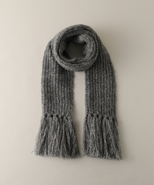 crepuscule(クレプスキュール)の「【CREPUSCULE / クレプスキュール】フリンジストール(マフラー・メンズ・チャコールグレー/ブラック/ブラウン・FREE)」の3枚目の写真