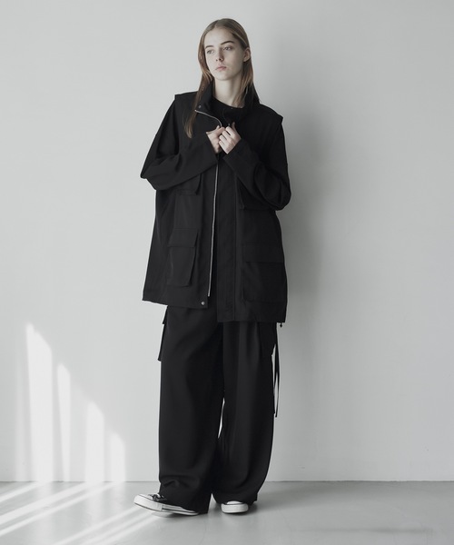 remer（リメール）の「loose military Hi-zip vest / ルーズミリタリーハイジップベスト（ベスト・メンズ・チャコールグレー/ブラック・SMALL/MEDIUM/LARGE）」の8枚目の写真