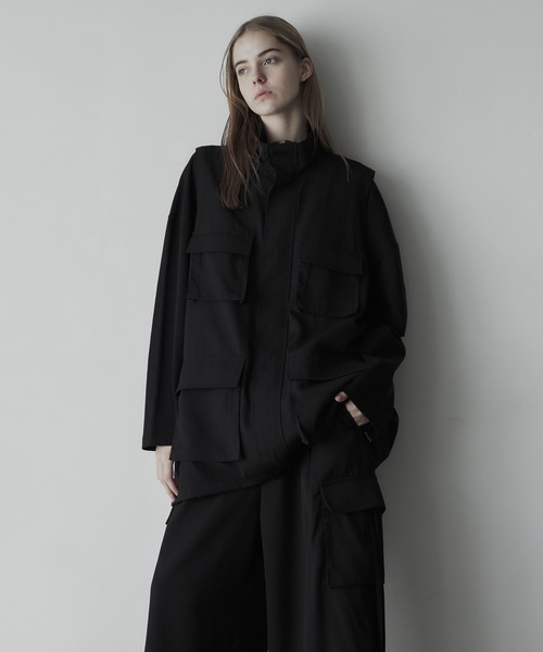 remer（リメール）の「loose military Hi-zip vest / ルーズミリタリーハイジップベスト（ベスト・メンズ・チャコールグレー/ブラック・SMALL/MEDIUM/LARGE）」の21枚目の写真