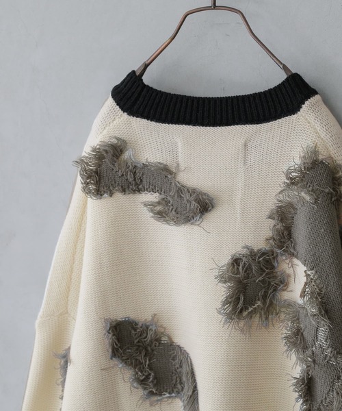 osharewalker（オシャレウォーカー）の「『ニュアンスアート柄ニット』（ニット/セーター・レディース・オフホワイト・FREE）」の14枚目の写真