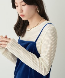 シアーギンガムクルーネックプルオーバー