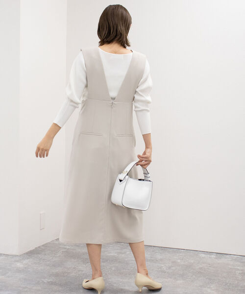 NOLLEY’S（ノーリーズ）の「◇【WEB限定カラーあり】パール付きジャンパースカート（ワンピース・レディース・ネイビー/グレイッシュベージュ/ブラック・38）」の14枚目の写真