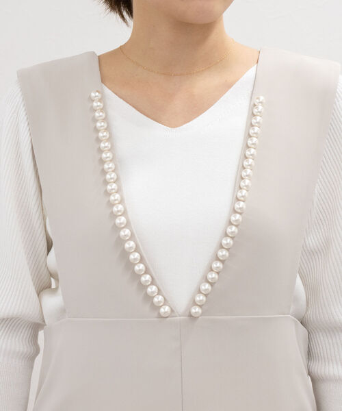 NOLLEY’S（ノーリーズ）の「◇【WEB限定カラーあり】パール付きジャンパースカート（ワンピース・レディース・ネイビー/グレイッシュベージュ/ブラック・38）」の18枚目の写真