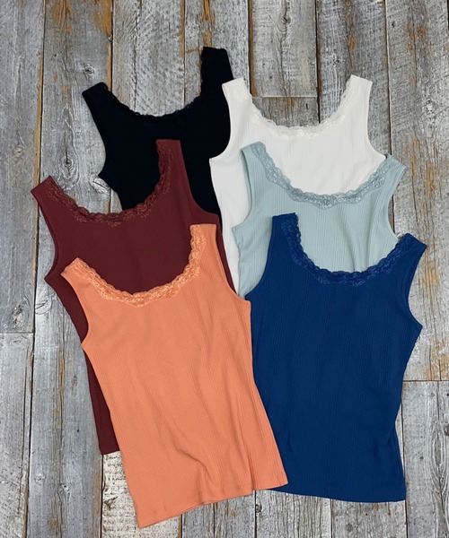 179/WG（イチナナキュウダブルジー）の「2WAYレースタンクトップ（タンクトップ・レディース・ブラック/ブルー/サーモンピンク/オフホワイト/ピンク/ミント・FREE）」の17枚目の写真