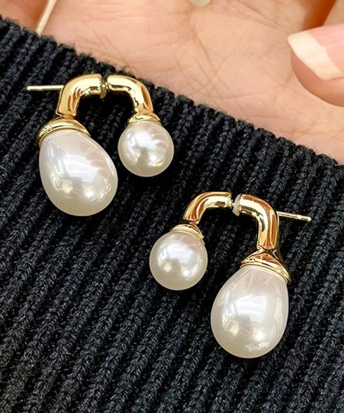 Futier land（フューティアランド）の「ジオメトリーパールピアス（ピアス（両耳用）・レディース・ゴールド・FREE）」の5枚目の写真