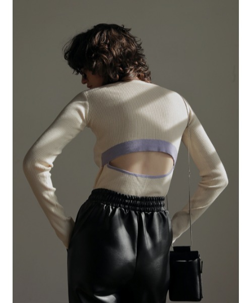 AMAIL（アマイル）の「2way hello knit（ニット/セーター・レディース・ブラック/ピンク/アイボリー・FREE）」の4枚目の写真