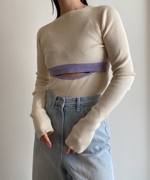 AMAIL（アマイル）の「2way hello knit（ニット/セーター・レディース・ブラック/ピンク/アイボリー・FREE）」の22枚目の写真